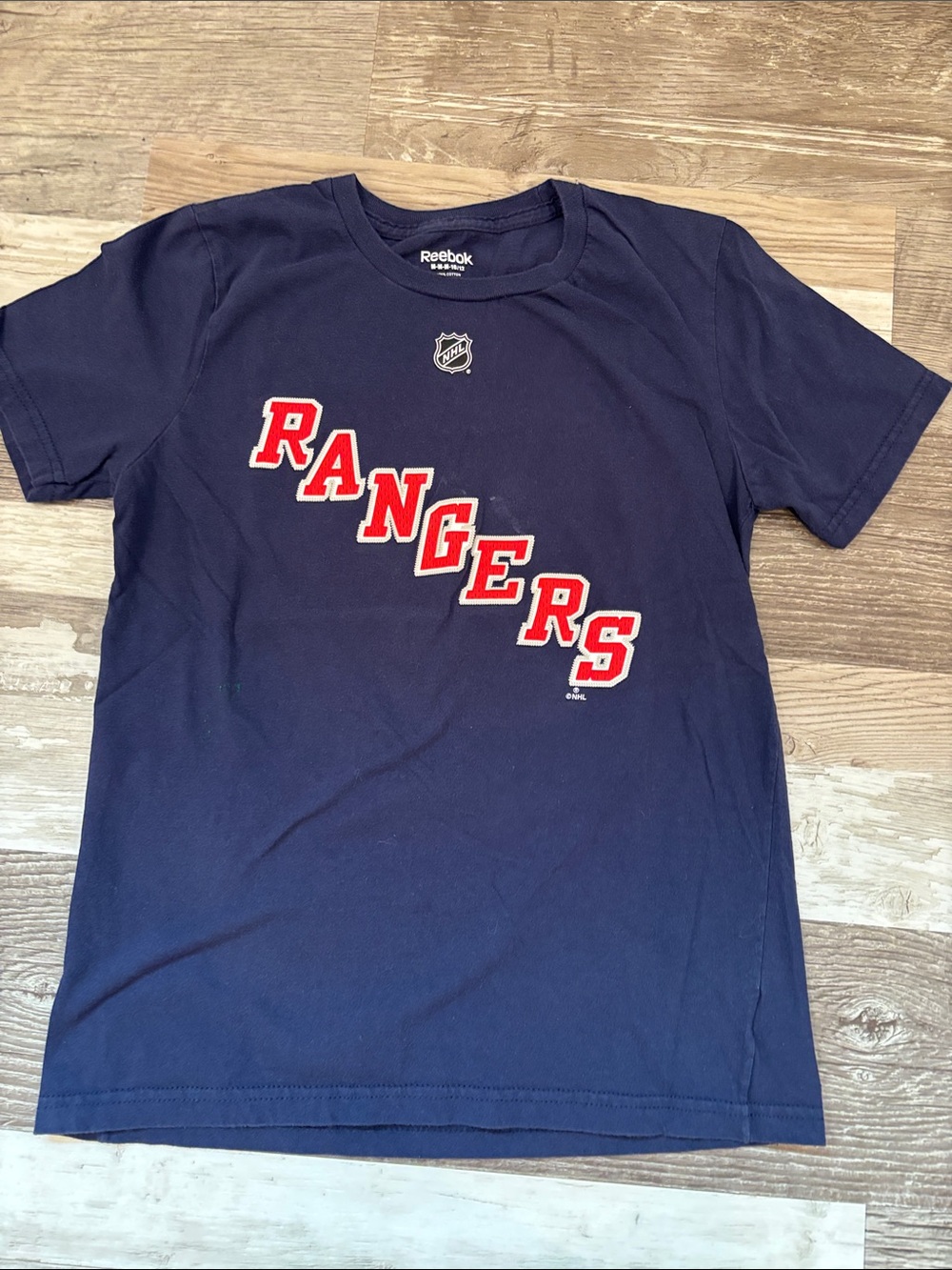 Reebok Navy Rangers Short Sleeve Tee with Red Lettering size M (10/12)